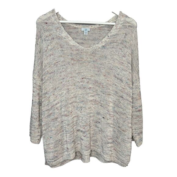 J Jill Rainbow Pastel Linen Cotton Blend Sweater - Picture 1 of 10